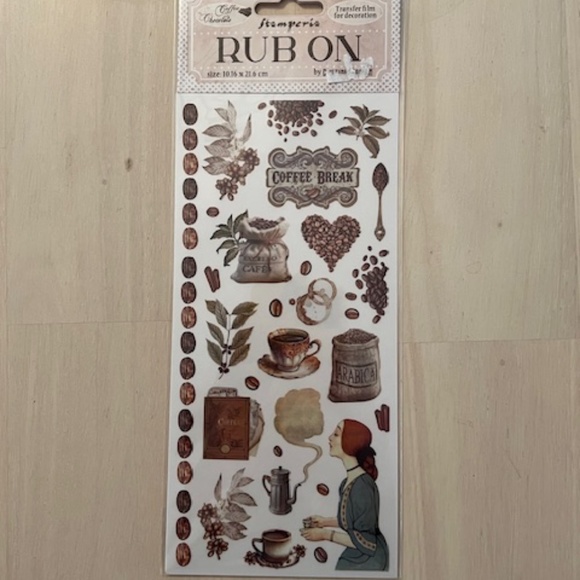 Stamperia Coffee and Chocolate Rub-On Transfers Vintage Coffee Shop Theme - Picture 2 of 7